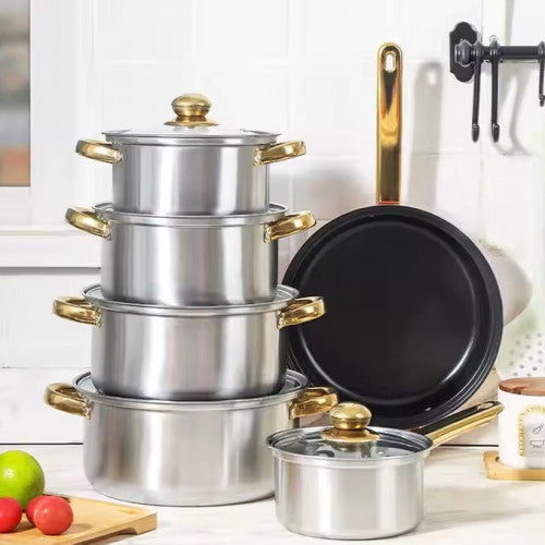 ✨ Ollas de Cocina Premium Acero Inoxidable Gold Edition ✨