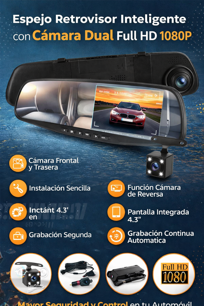 ESPEJO 3 CAMARAS RETROVISOR PARA AUTO