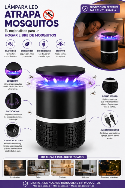 Lámpara Eléctrica LED Atrapa Insectos USB
