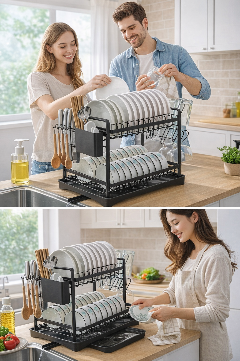 Escurridor de Platos de 2 Niveles Premium