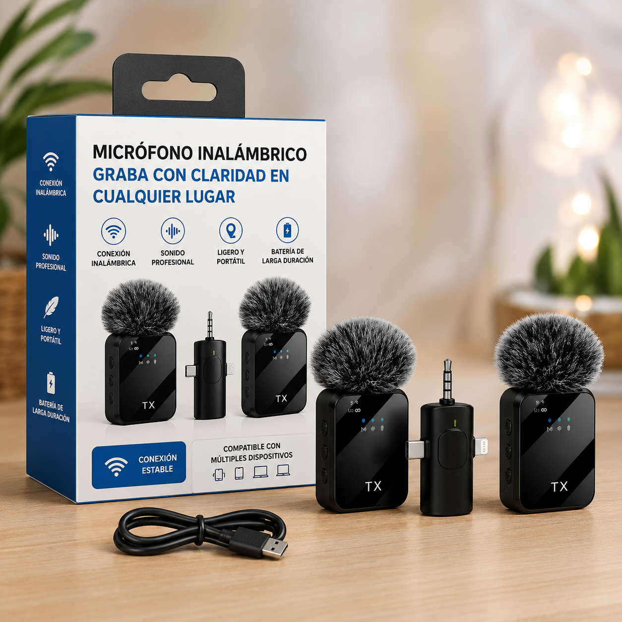 Micrófono Inalámbrico Profesional HD