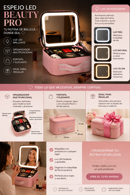 Organizador de Maquillaje con Luz Inteligente ✨