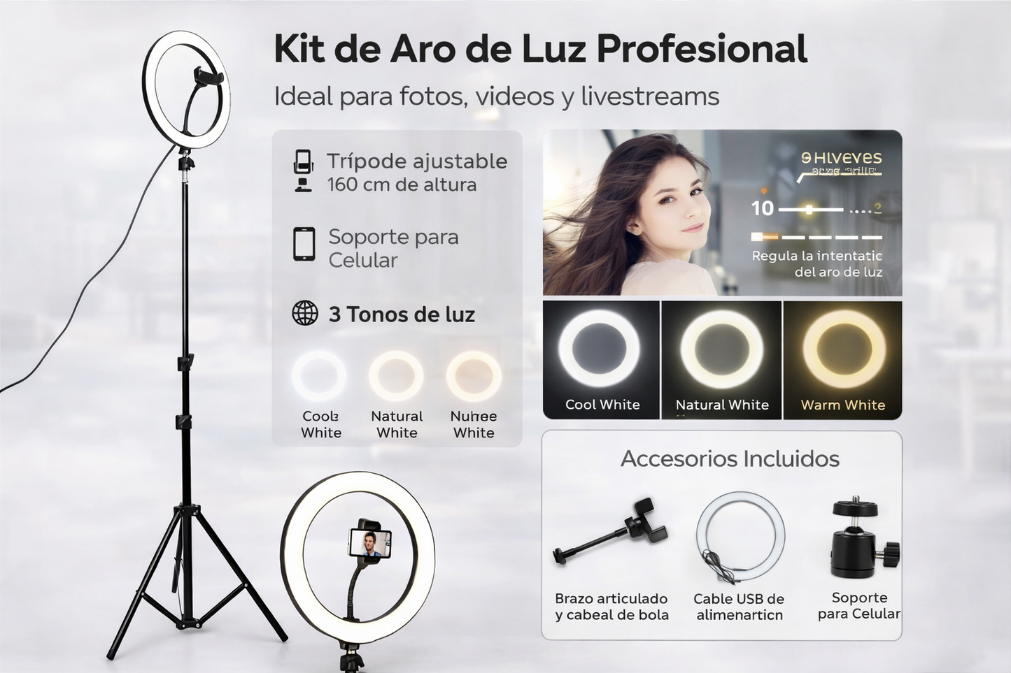 🎞️Aro de luz para creadores de contenido📽️